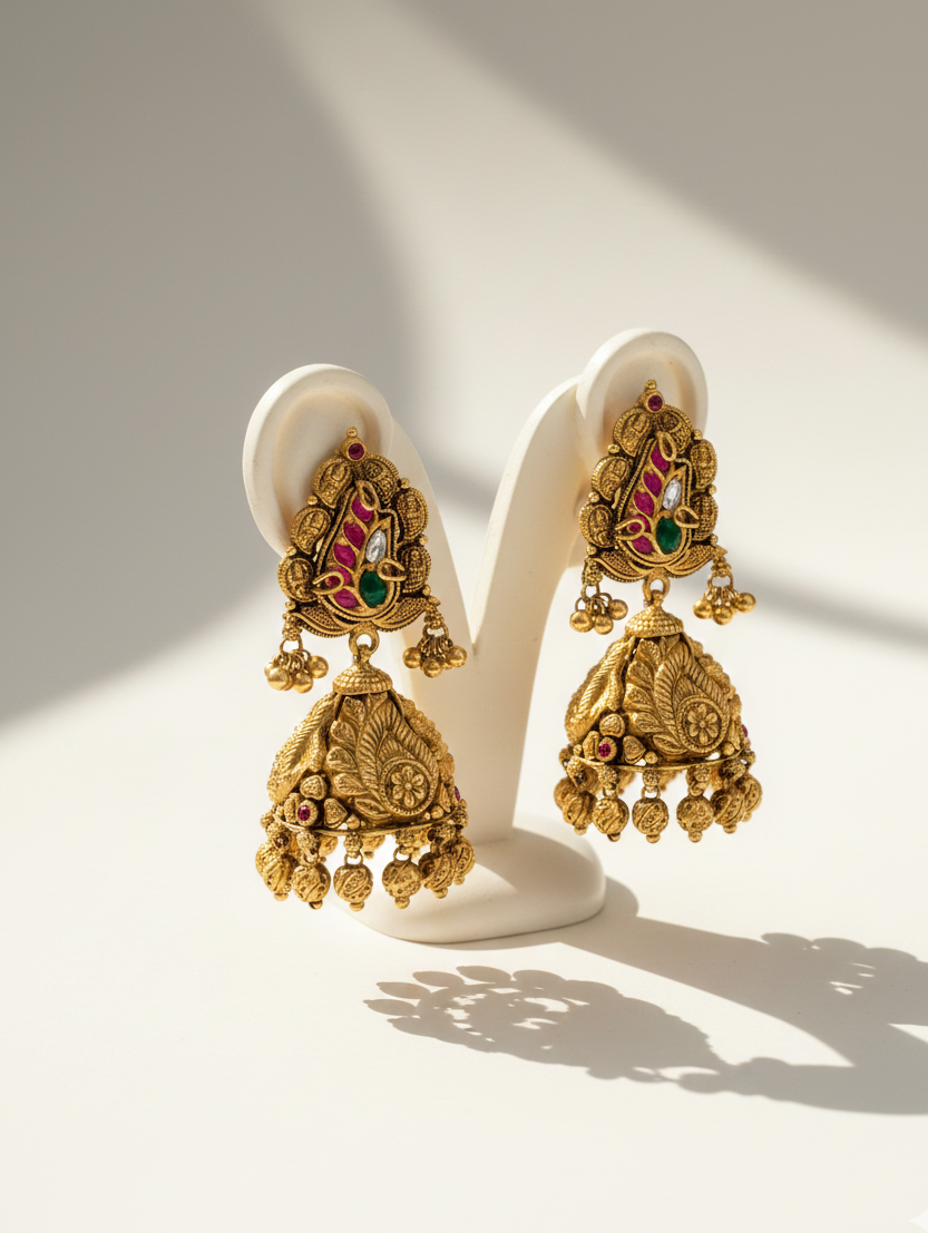gold temple jhumki