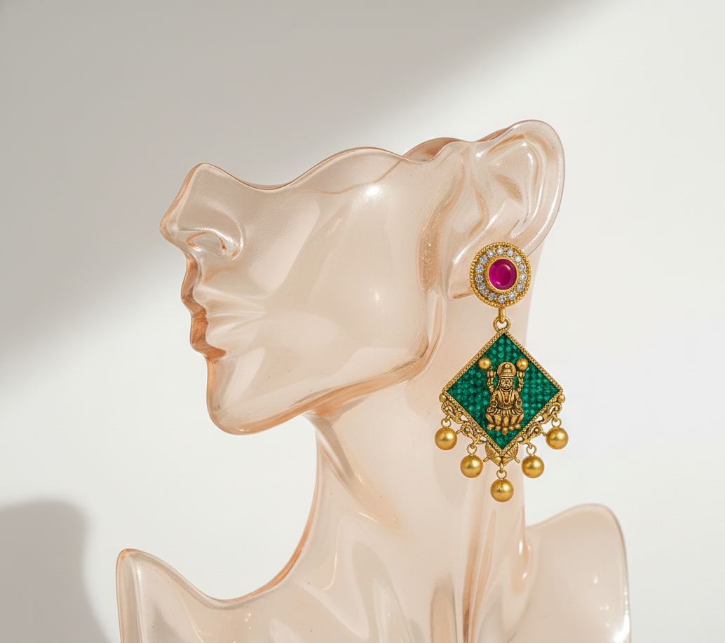 gold nakshi earings