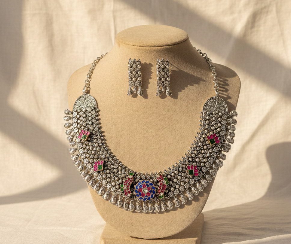 jadau silver neckless