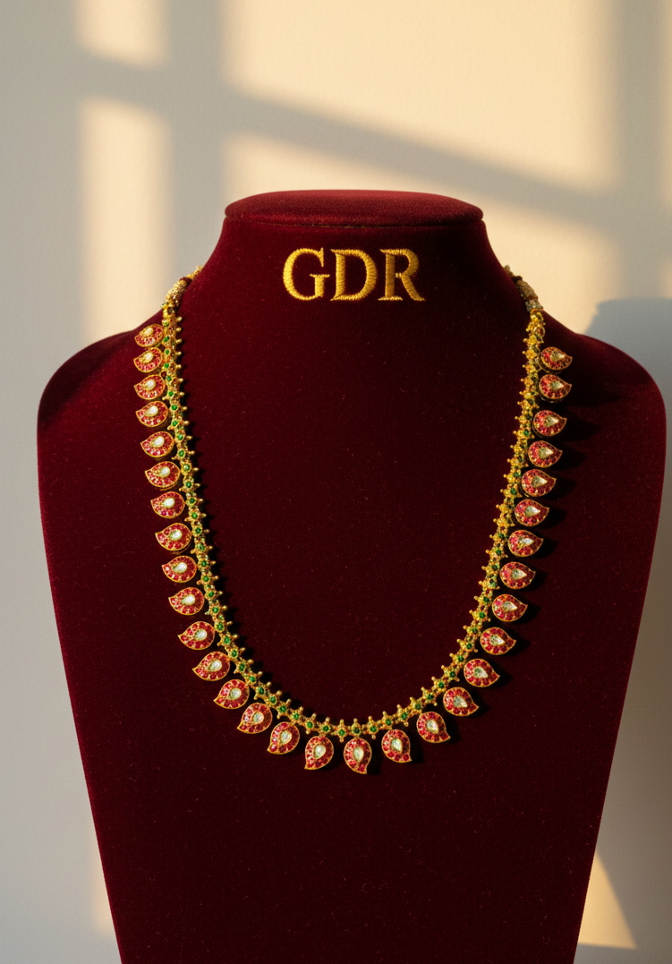 22k jadau kundan mango mala