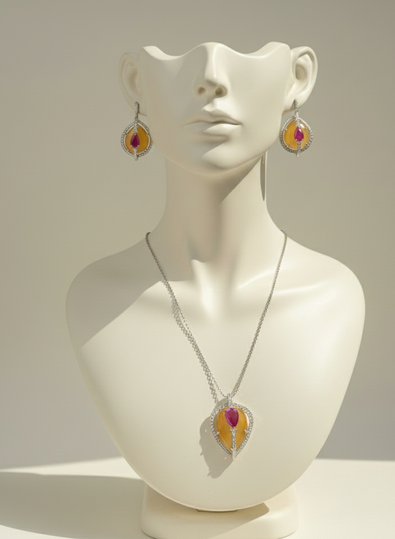 dimond pearls chain pendent