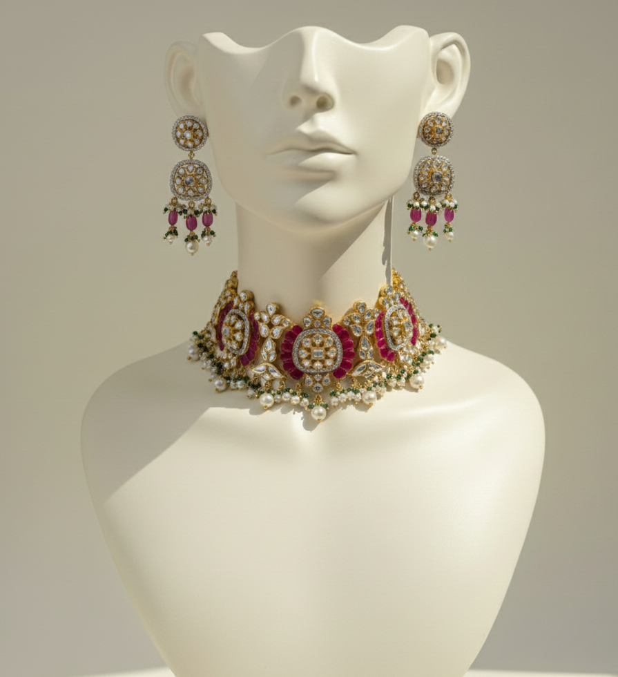 dimond polki jadau set