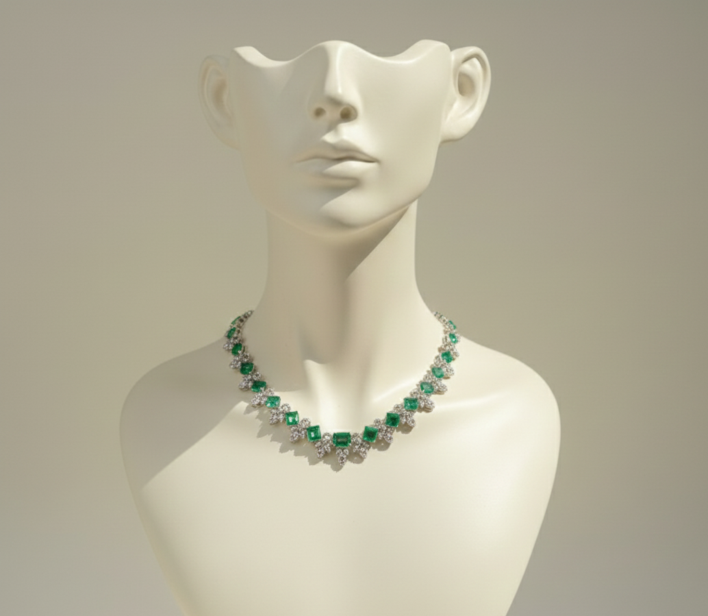 18k dimond neckless set