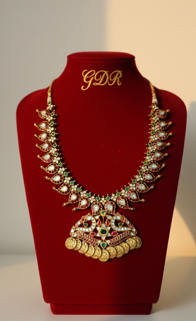 22k jadau kundan mango mala