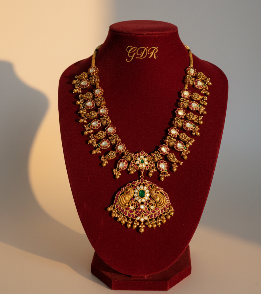 22k jadua kundan mango mala