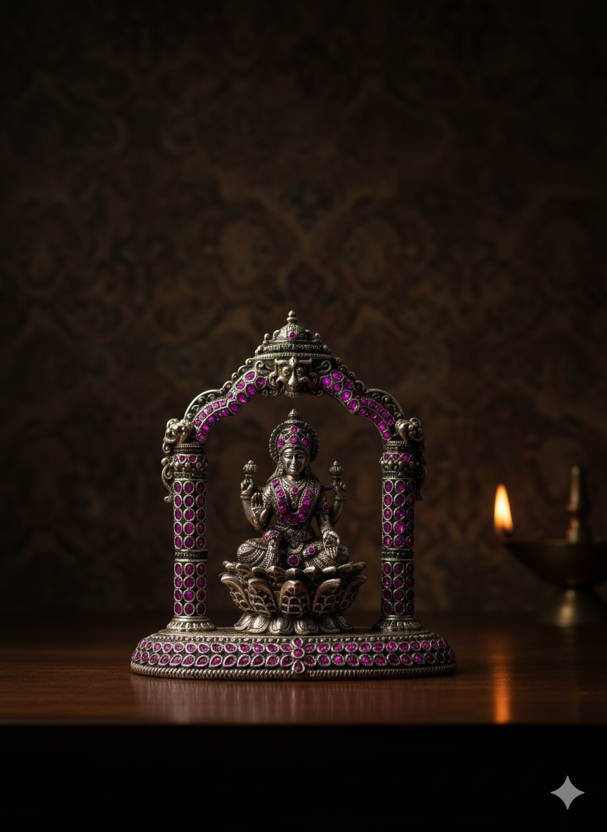pure silver lakshmi idol