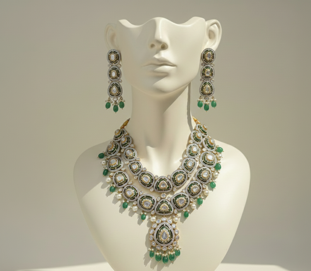 dimond polki double line