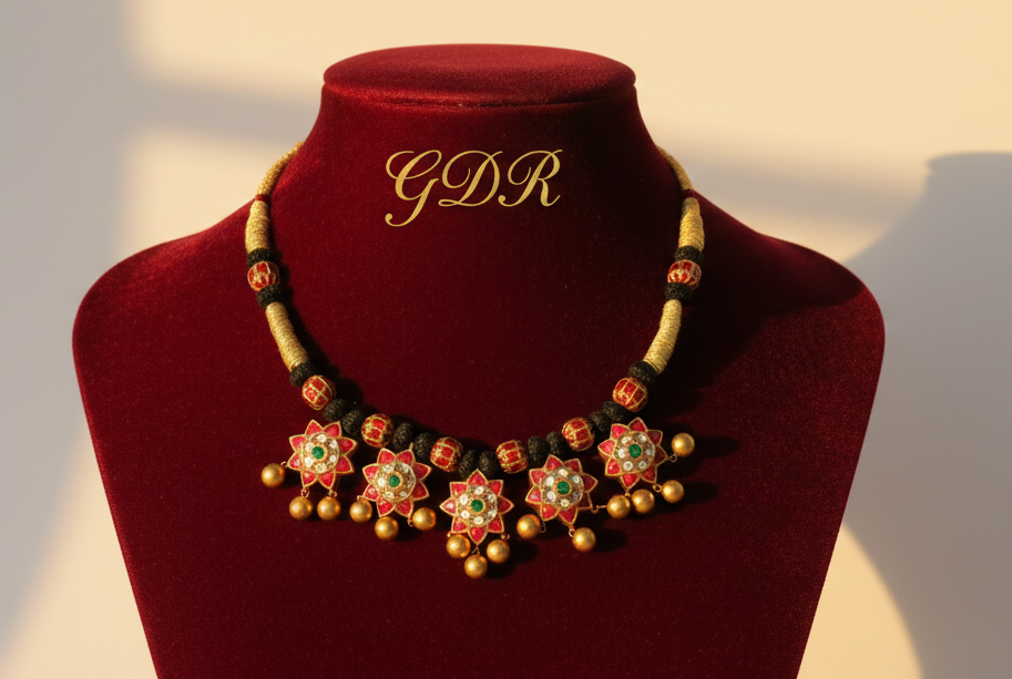 22k jadau kundan neckless