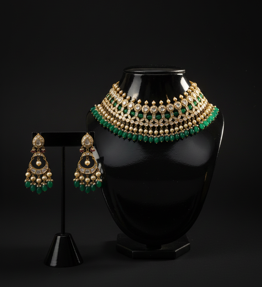 gold kundan polki set