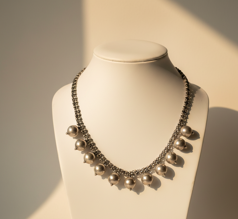 silver ball neckless