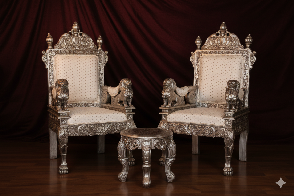 silver 2 chair set