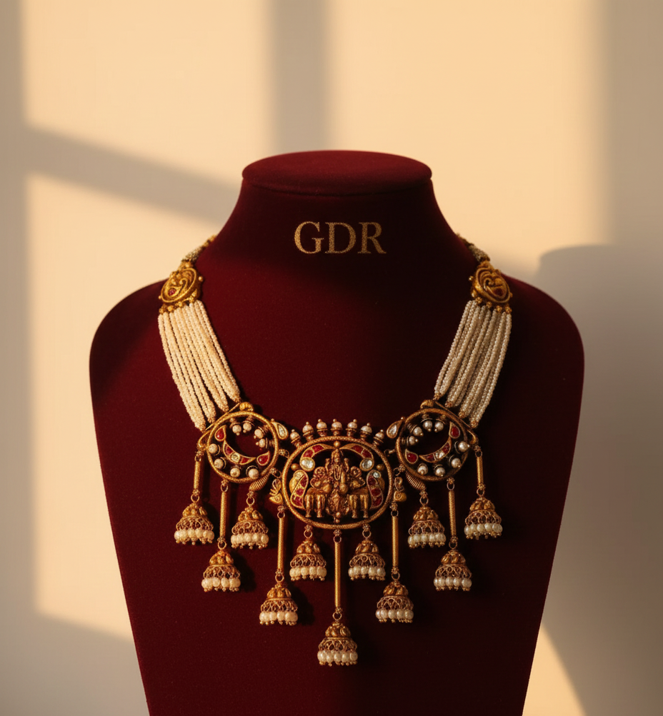 22k jadau kundan haram