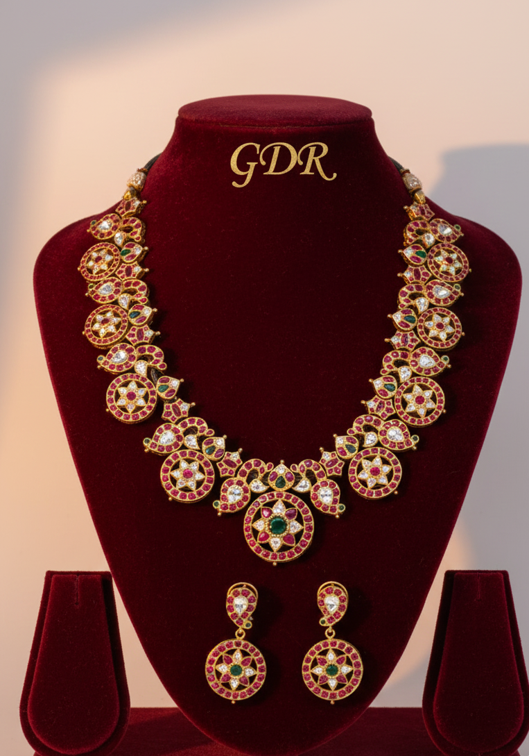 22k solid jadau kundan harra